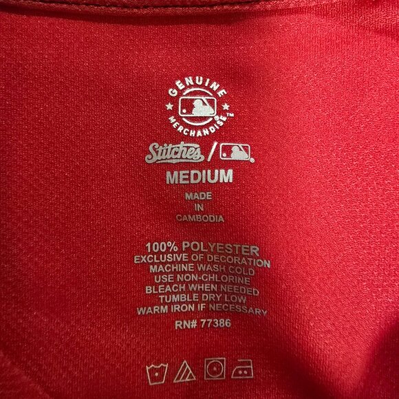 Washington Senators Men's Stitches Short Sleeve T-Shirt Polyester Red Sz Med NWT - Picture 6 of 6